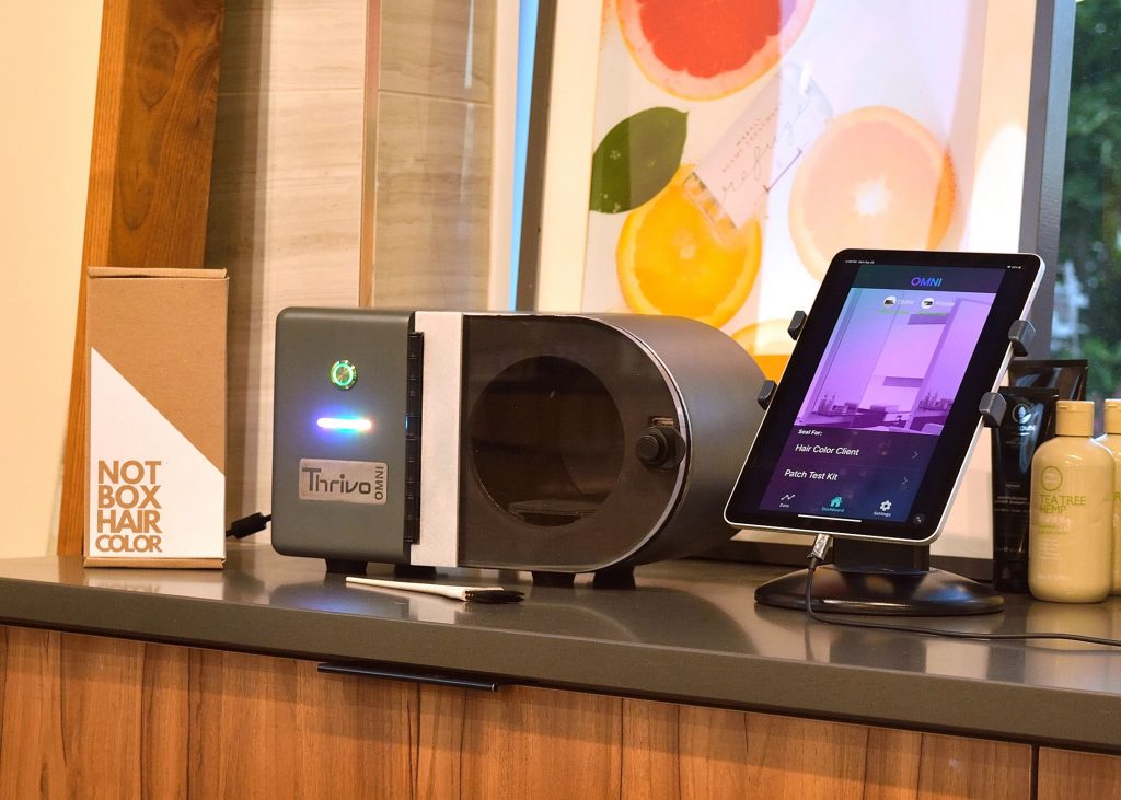 color enhancement with tablet and client info