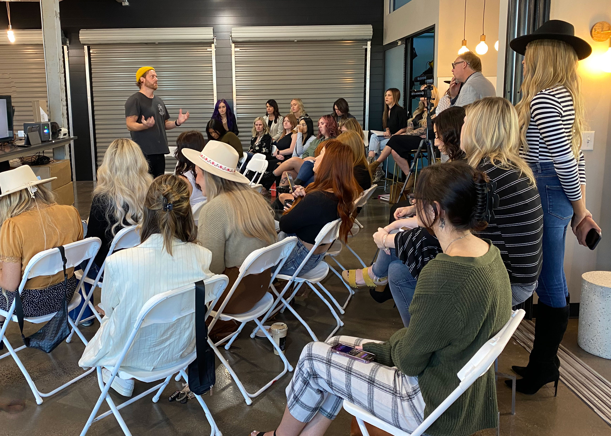 class instruction to group of stylists