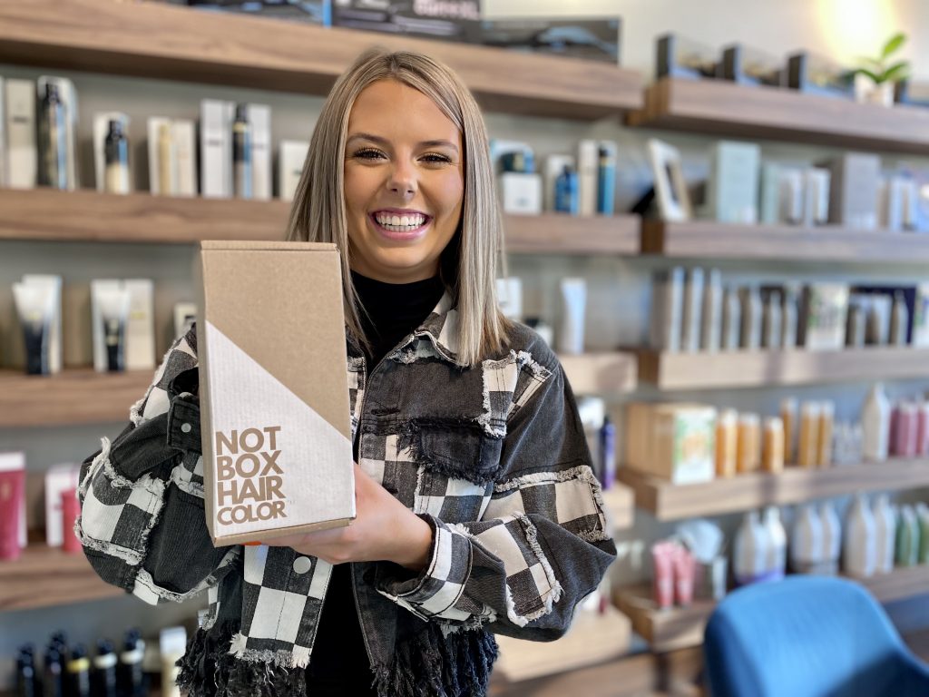 Now, for the first time ever, you can have your personal, salon hair color from your stylist, to take home for self application in-between visits.